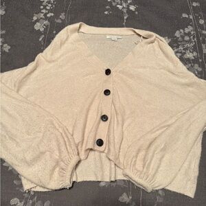 American Eagle Outfitters Women's Cream Button-Up Cardigan Size XS